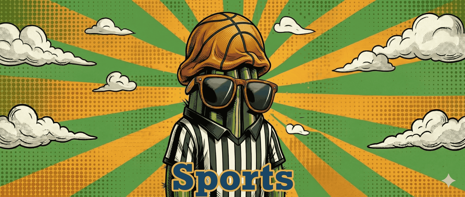 Sports section banner — desert athletics.